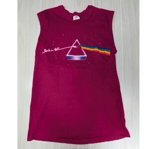 T-Jays Muscle Tank Top M Pink-Maroon Pink Floyd Dark Side of the Moon USA Made